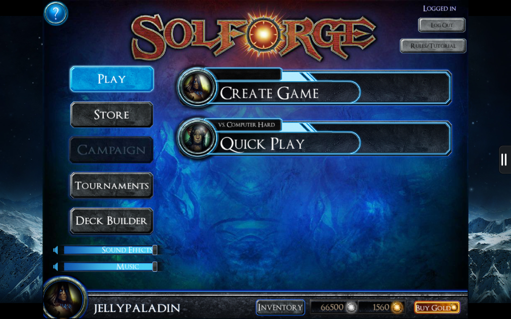 SolForge - Main Menu